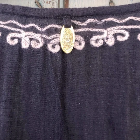 Very boho Ruby YaYa navy & white beach dress/cover up with braided embroidery - Picture 10 of 16